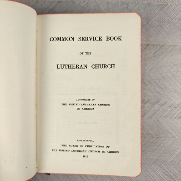 1919 Common Service Book Of The Lutheran Church Leather Vintage Collectible - Picture 2 of 8